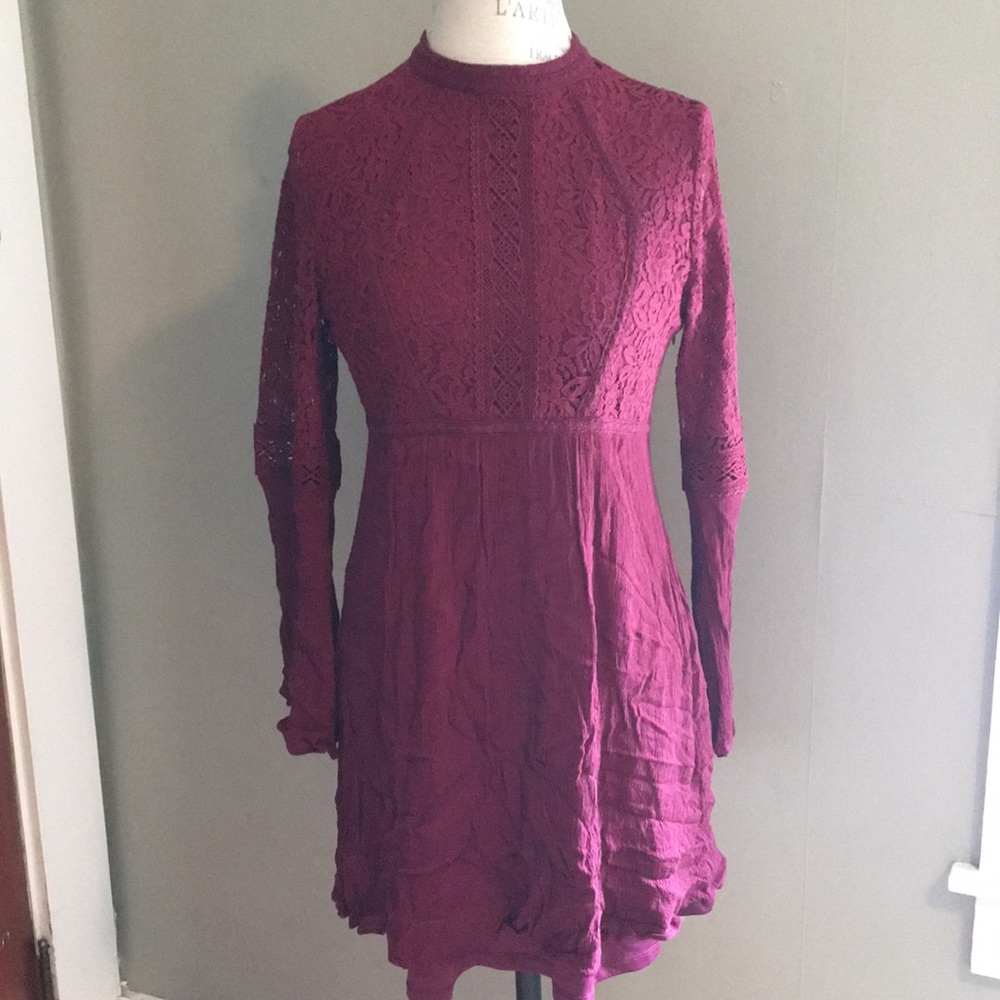 Boho Maroon Dress